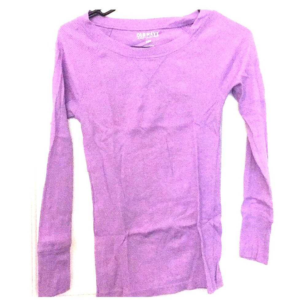Lavender Purple Thermal Knit Longsleeve Top
